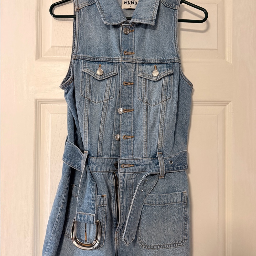 Show Me Your Mumu Light Blue Denim Romper
